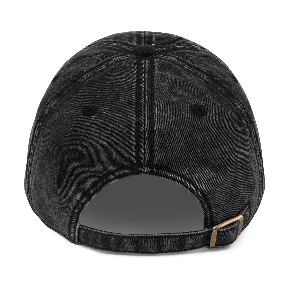 Black denim cap