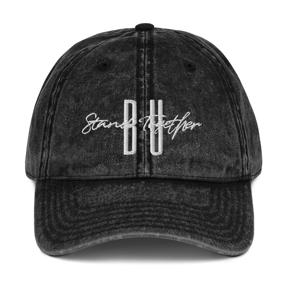 Black denim cap