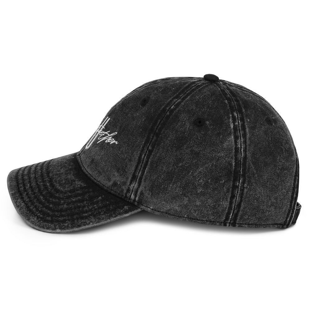 Black denim cap