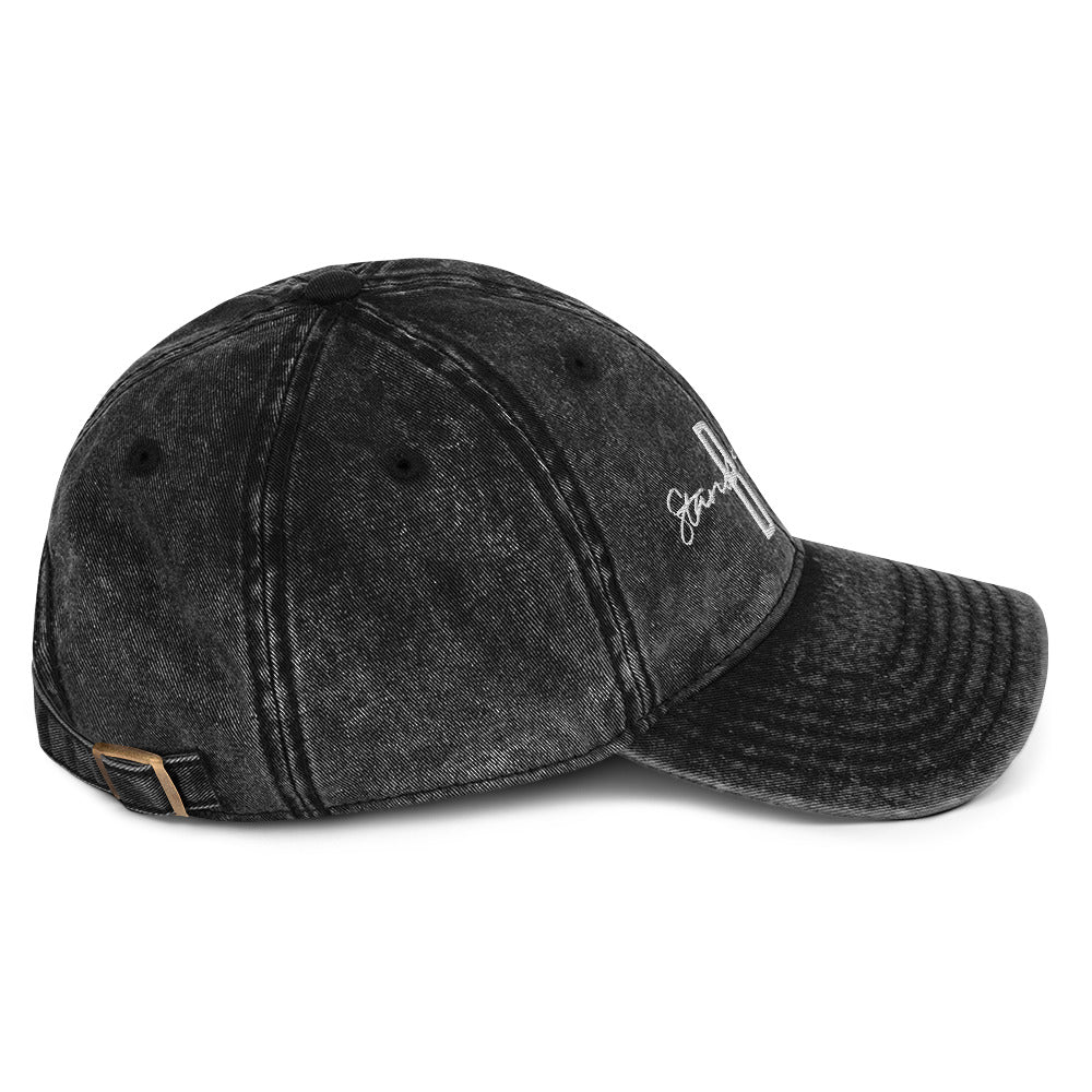Black denim cap